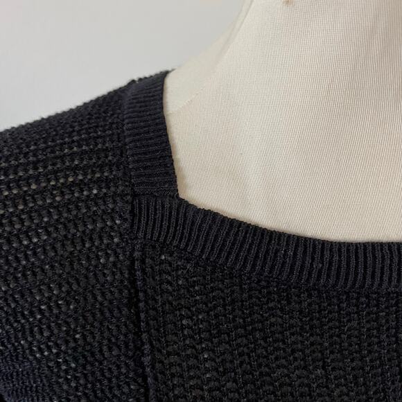 NWT Chicos Black Short Sleeve Knit Top Sz L/2 Casual Preppy Office Quiet Luxury - Picture 2 of 9